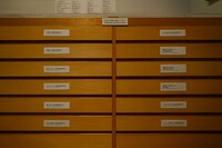 貴重な資料が入った引き出し