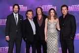「バレリーナ:The World of John Wick」ワールドプレミアにて、左からキアヌ・リーヴス、ガブリエル・バーン、ノーマン・リーダス、アナ・デ・アルマス、レン・ワイズマン