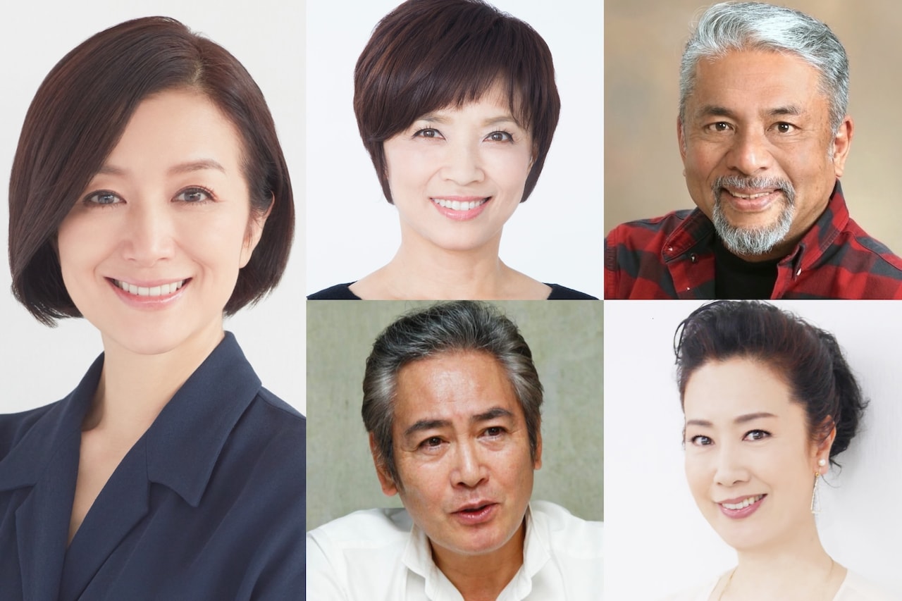 「キリコのタクト～YELL～」キャスト画像。左から時計回りに鈴木京香、榊原郁恵、小西博之、名取裕子、宅麻伸