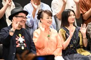 第21回大阪アジアン映画祭オープニングイベントの様子。左からアーサー・チュウ、ジュディ・オング、武田梨奈