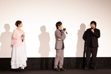 左からLynn、石田彰、中村悠一