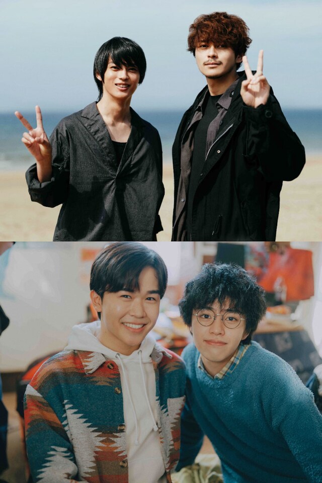 「カラダ探し THE LAST NIGHT」メイキング写真。上段左から神尾楓珠、眞栄田郷敦。下段左から鈴木福、醍醐虎汰朗