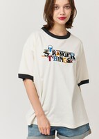 STRANGER THINGS｜ビッグシルエットトリムTシャツ（4500円）