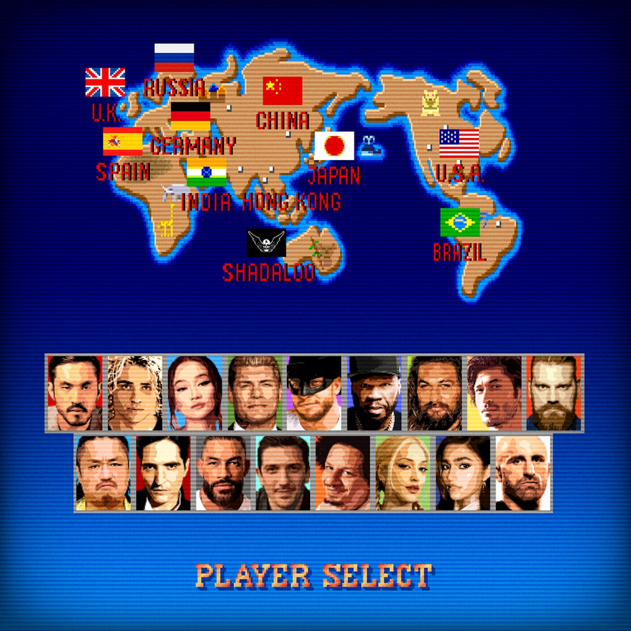 映画「Street Fighter（原題）」より、ゲームのキャラクターセレクト画面に見立てたビジュアル