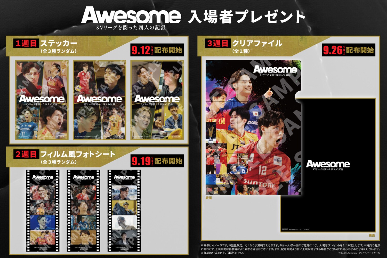 SVリーグのドキュメンタリー、入場者プレゼント詳細と大谷亮平らの推薦
