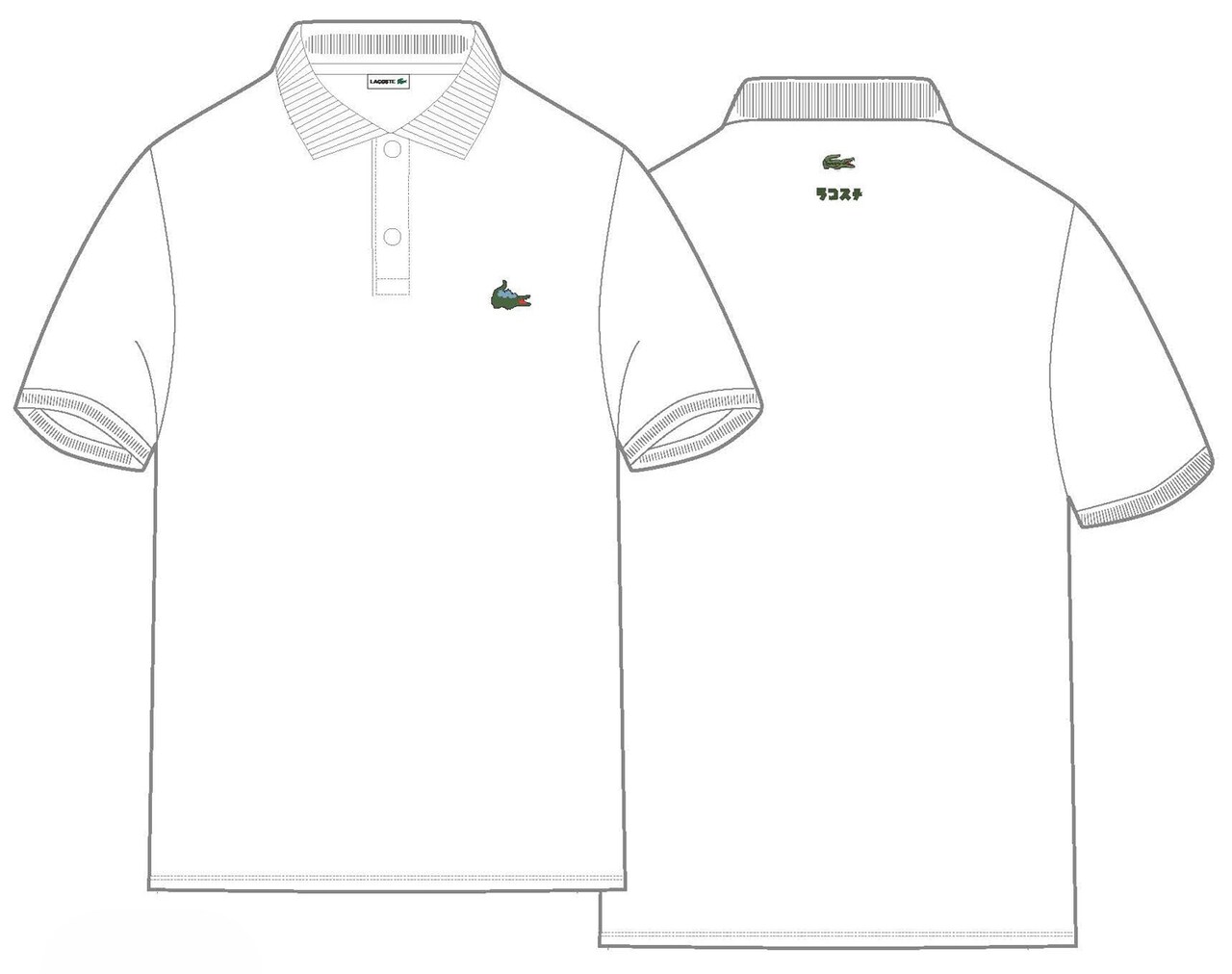 ゴジラ＋ラコステポロシャツ XLサイズ Logos XXL - ラコステ