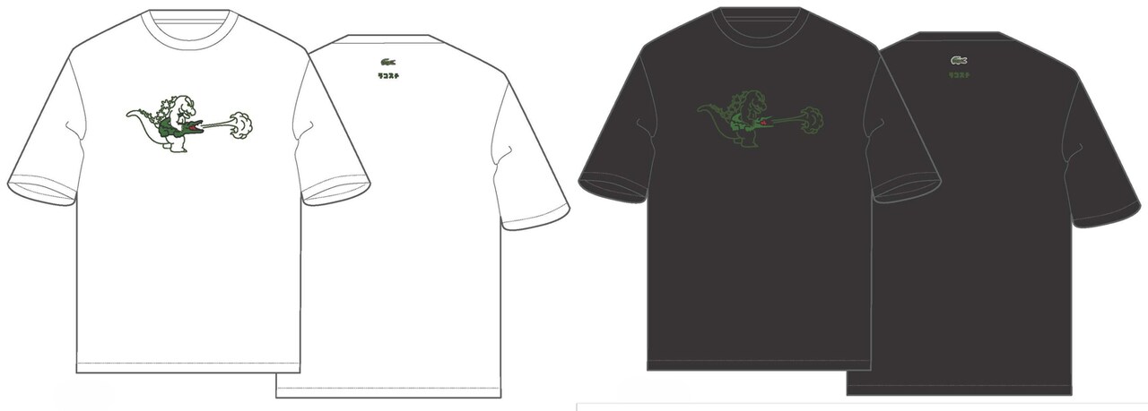 新品・未開封品】ゴジラ×ラコステ ゴジラTシャツ ホワイト1点 即日発送