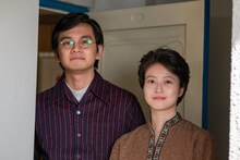 「あんぱん」より、今田美桜演じるのぶ（右）と、北村匠海演じる柳井嵩（左）