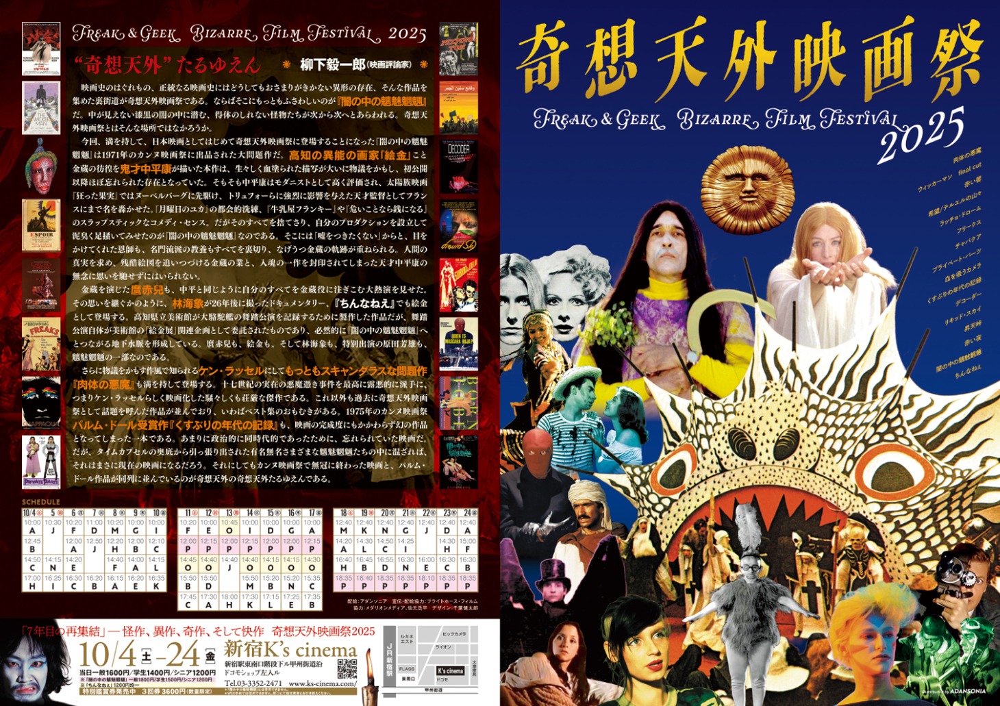 「奇想天外映画祭2025」チラシ表