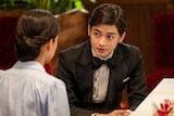 連続テレビ小説「あんぱん」特別編 スピンオフドラマ第1回「健ちゃんのプロポーズ」の場面写真。高橋文哉演じる辛島健太郎