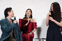 控室でのエピソードを話す菅田将暉（左）、二階堂ふみ（右）、アンミカ（中央）