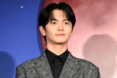 映画「ストロベリームーン 余命半年の恋」完成披露試写会に登壇した齋藤潤。桜井萌の同級生・佐藤日向を演じている