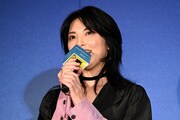 映画「ストロベリームーン 余命半年の恋」完成披露試写会に登壇した田中麗奈。桜井萌の母親・桜井美代子を演じている