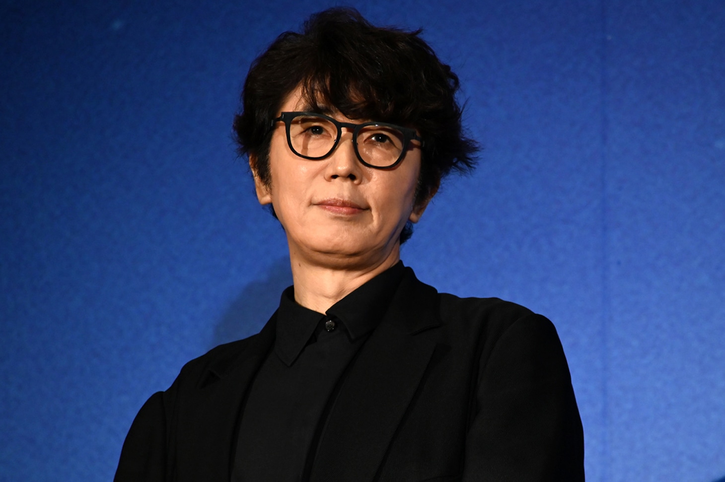 映画「ストロベリームーン 余命半年の恋」完成披露試写会に登壇したユースケ・サンタマリア。桜井萌の父親・桜井康介を演じている