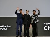 第30回釜山国際映画際で9月21日に行われた「国宝」オープントークの様子。左から李相日、吉沢亮、黒川想矢