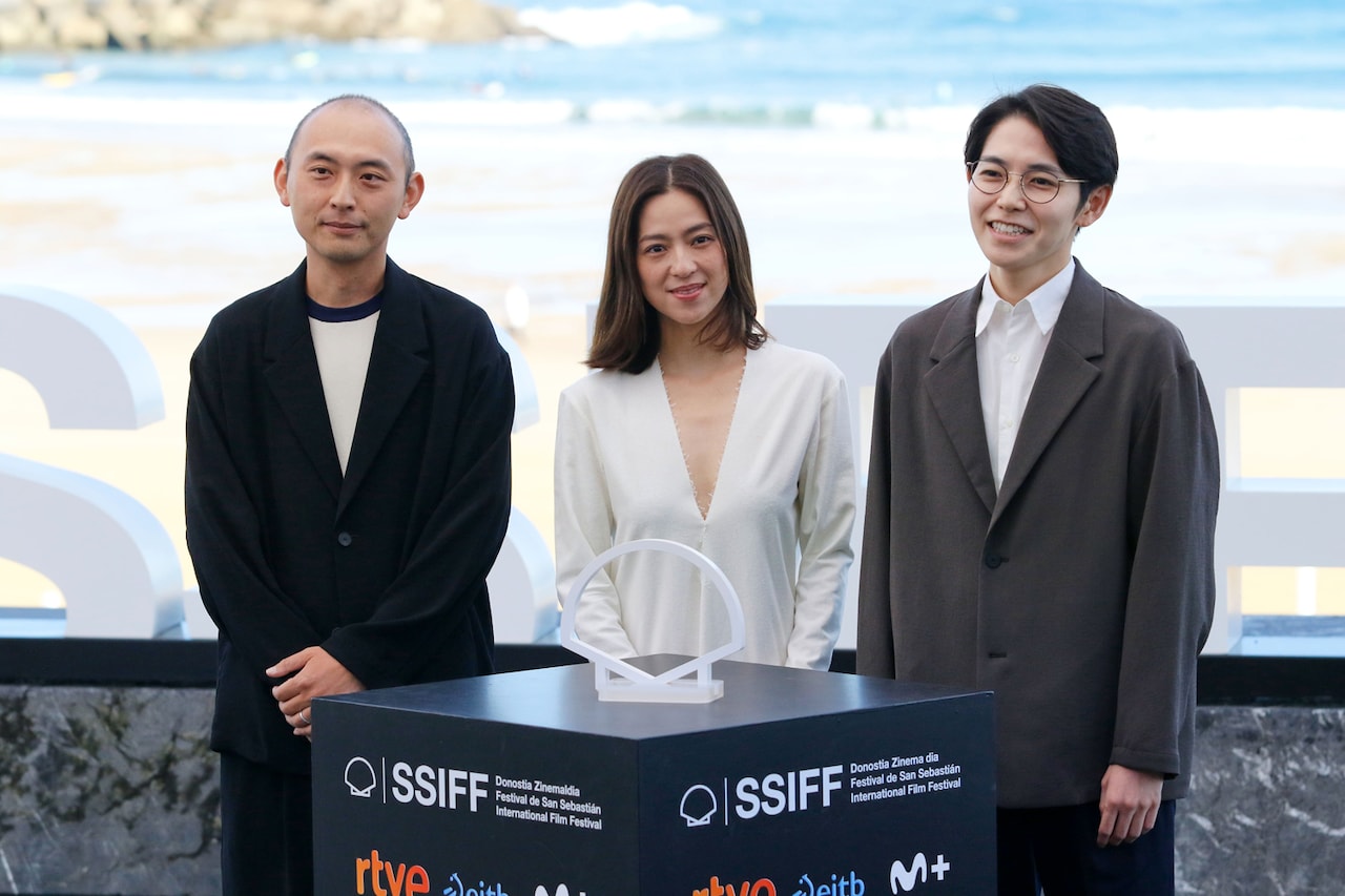 第73回サン・セバスティアン国際映画祭に参加した関友太郎（左）、中村アン（中央）、平瀬謙太朗（右）