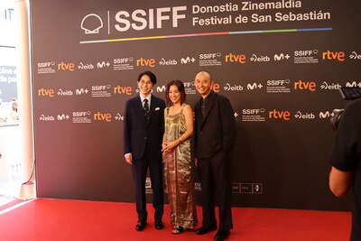 第73回サンセバスチャン国際映画祭に参加した関友太郎（左）、中村アン（中央）、平瀬謙太朗（右）