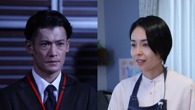 ドラマ「AKIBA LOST」キャスト画像。左から高澤雅彦役の淵上泰史、悠木真央役の西原亜希