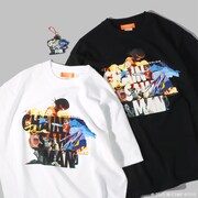 劇場版「チェンソーマン レゼ篇」ナタリーストアによるオリジナルTシャツ第2弾・Q-TA（税込7150円）。カラーはホワイトとブラックの2色でキーホルダーが付属する