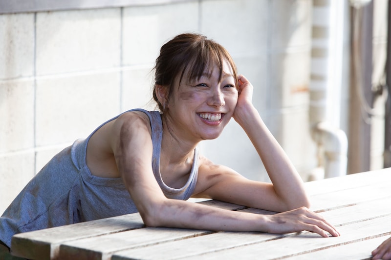 映画「男神」メイキング写真。山下愛子を演じた須田亜香里