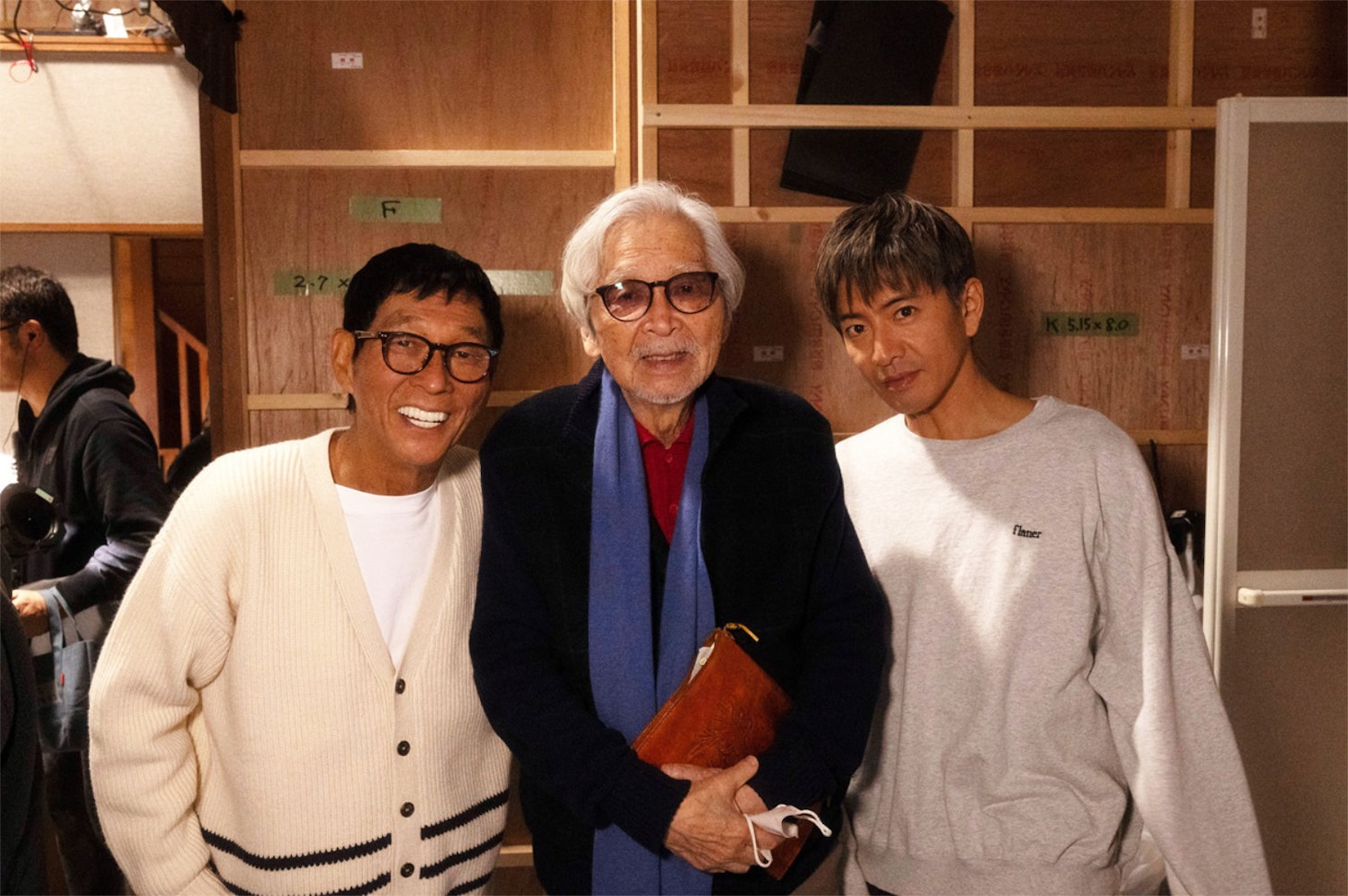 左から明石家さんま、山田洋次、木村拓哉