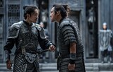 「満江紅／マンジャンホン」場面写真。左からイー・ヤンチェンシー（易烊千璽）演じる若き武将・孫均、シェン・トン（沈騰）演じる下級兵士・張大
