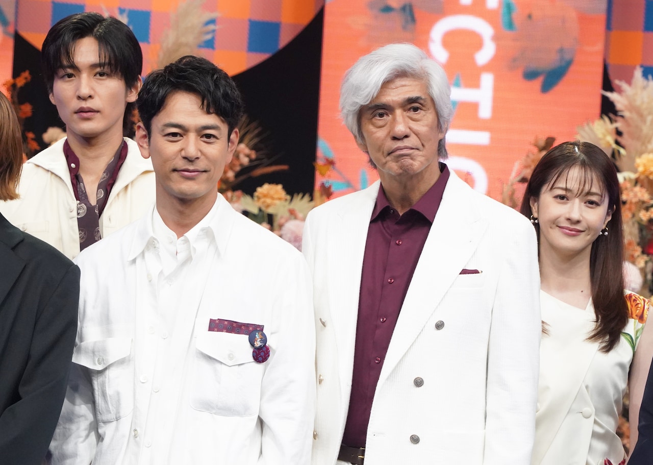 「TBS DRAMA COLLECTION 2025 Autumn」に参加した日曜劇場「ザ・ロイヤルファミリー」のキャスト。左から目黒蓮、妻夫木聡、佐藤浩市、松本若菜