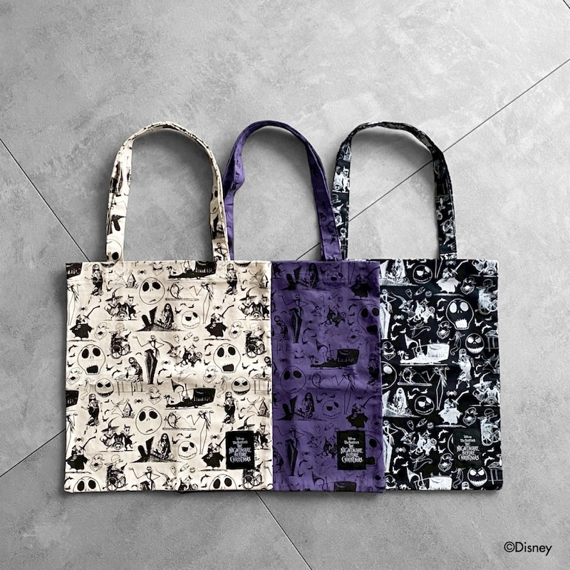 ehka sopo「ナイトメアー・ビフォア・クリスマス」/トート
バッグ（各税込3850円 / キナリ、パープル、ブラック）