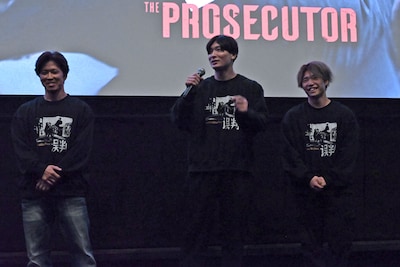 A-TRIBE所属の柴田洋助（左）、山本裕昭（中央）、本島靖大（右）