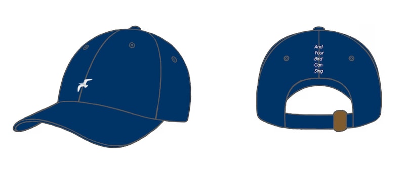 「きみの鳥はうたえる」オリジナルグッズのキャップ