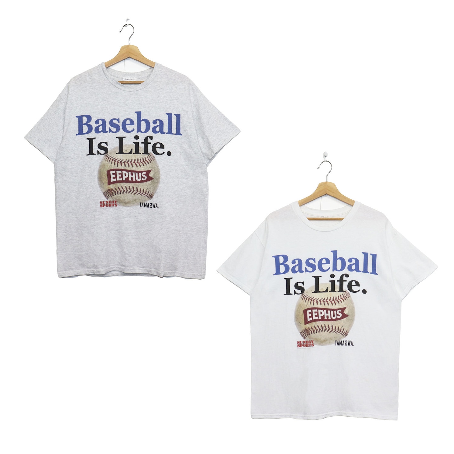 「さよならはスローボールで」×TAMANIWAのタイアップTシャツ（グレー・白 / 税込5940円）