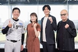 左から平田勝男、鈴木京香、松谷鷹也、秋山純