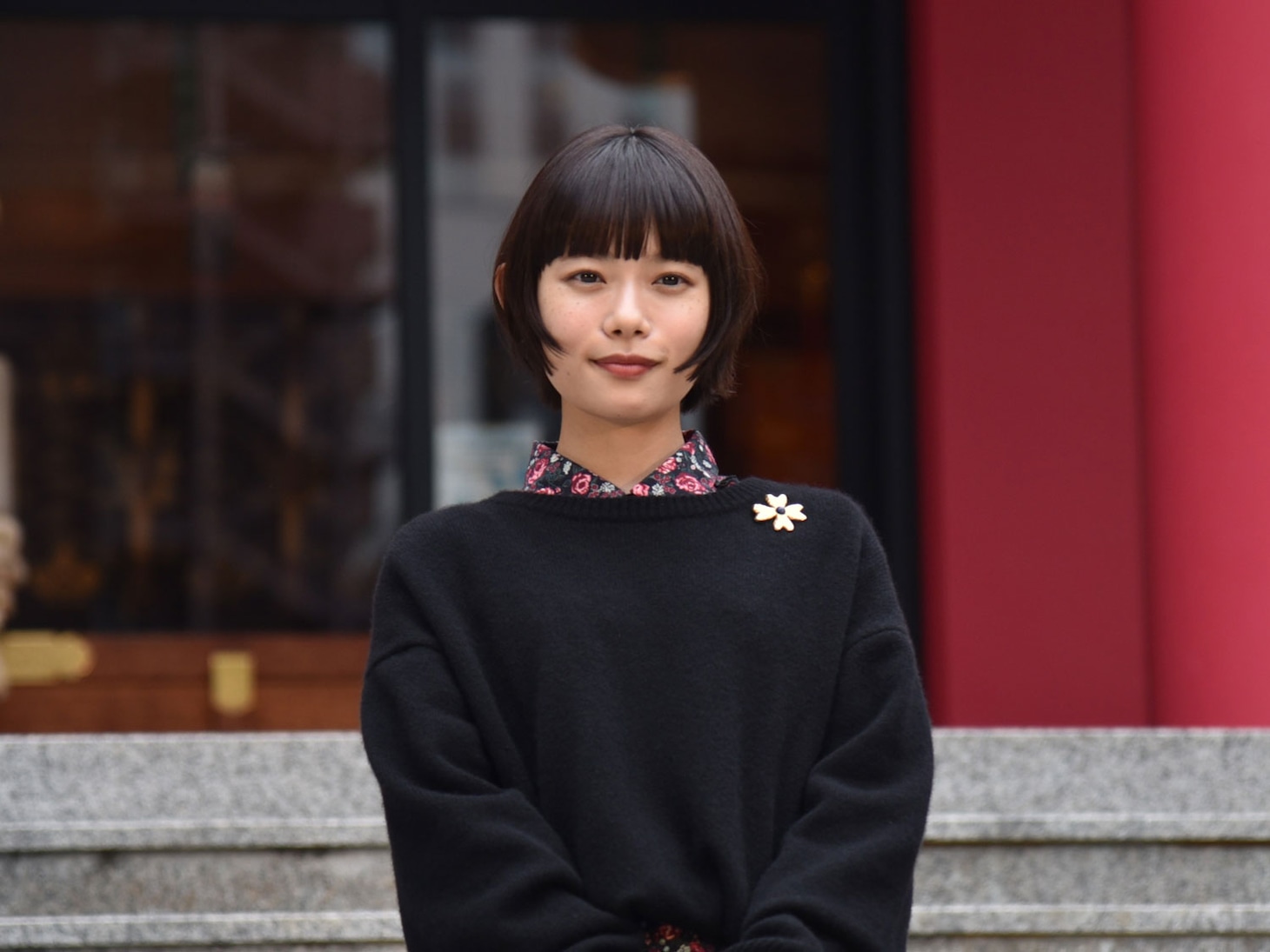 「ミーツ・ザ・ワールド」ヒット祈願イベントでの杉咲花