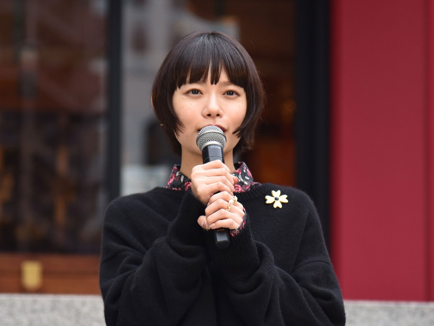 「ミーツ・ザ・ワールド」ヒット祈願イベントでの杉咲花