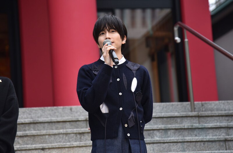 「ミーツ・ザ・ワールド」ヒット祈願イベントでの板垣李光人