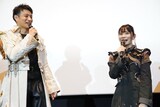 劇場版「牙狼＜GARO＞TAIGA」初日舞台挨拶に登壇した北田祥一郎（左）と神嶋里花（右）