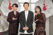 「おしゃれクリップ」10月19日放送回の様子。左から山崎育三郎、遠藤憲一、井桁弘恵