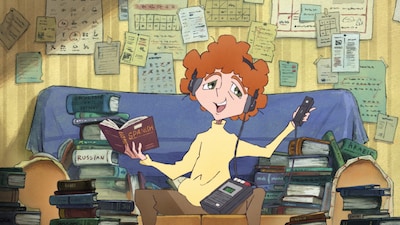 「トリツカレ男」場面カット。外国語にとりつかれるジュゼッペ