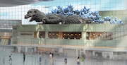 羽田空港第3ターミナル出発ロビー「ゴジラモニュメント」完成イメージパース図