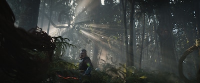 映画「プレデター：バッドランド」から、わずかな光だけが差し込むバッドランド