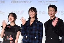 左から吉岡里帆、ジェニファー・ユー、リウ・グァンティン