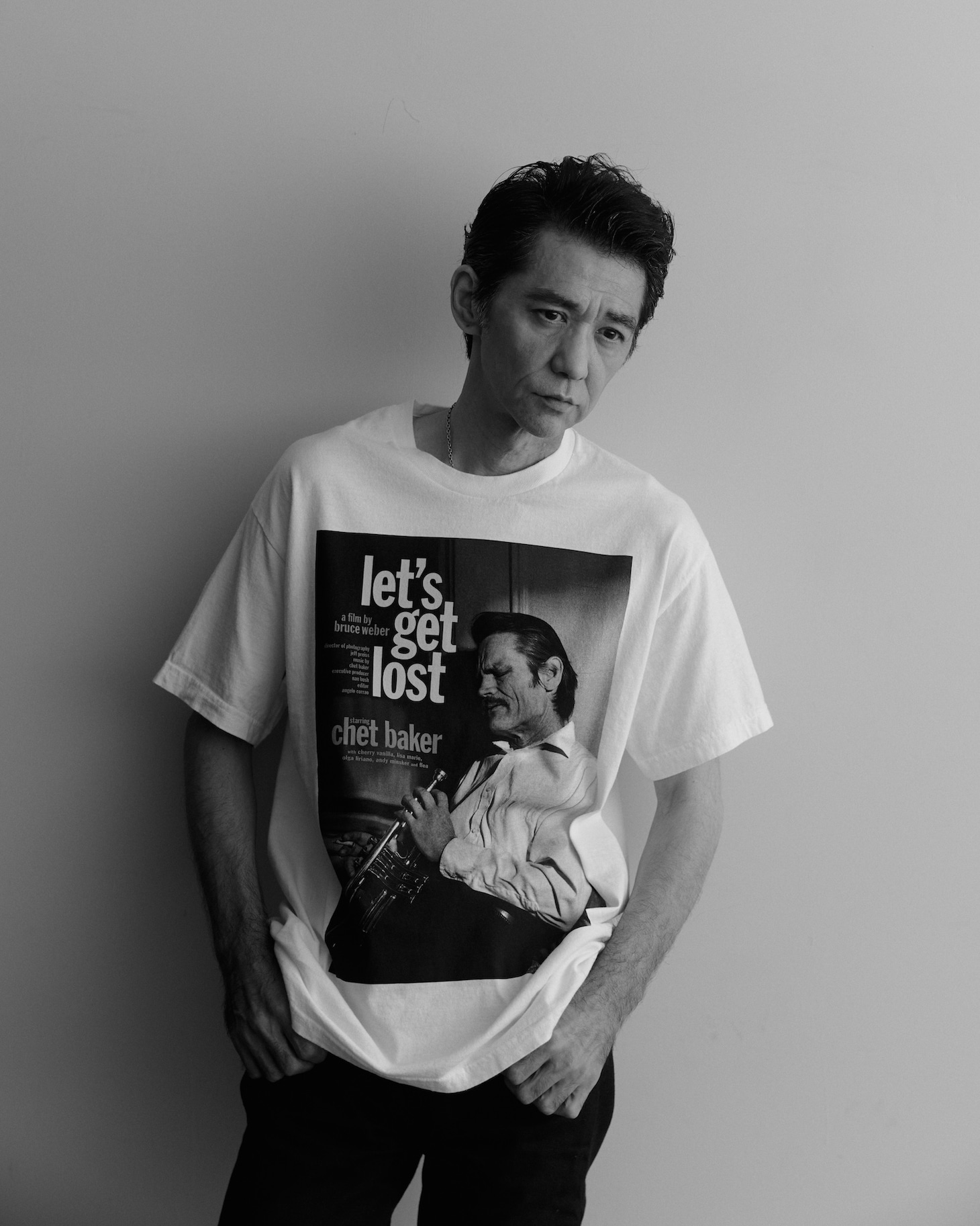 [Let's get Lost × weber] T shirt（Key Visual）税込1万2800円（撮影モデル：村上淳 / Photography : Yuki Kumagai）