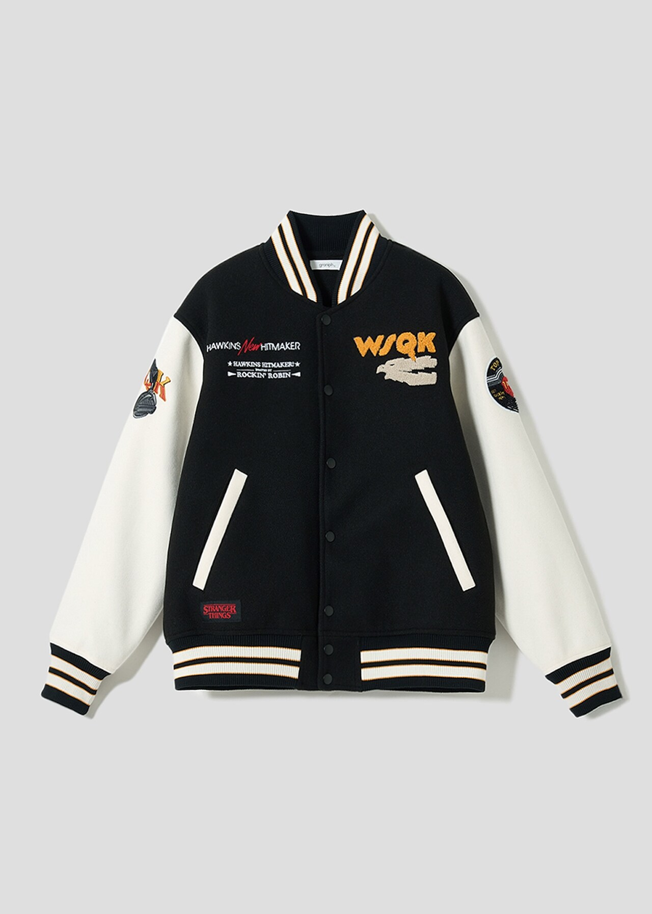 【新品】×ストレンジャーシングス スタジャン ストレンジャー・シングス 未知の世界」The SQUAWK｜スタジャン（表面