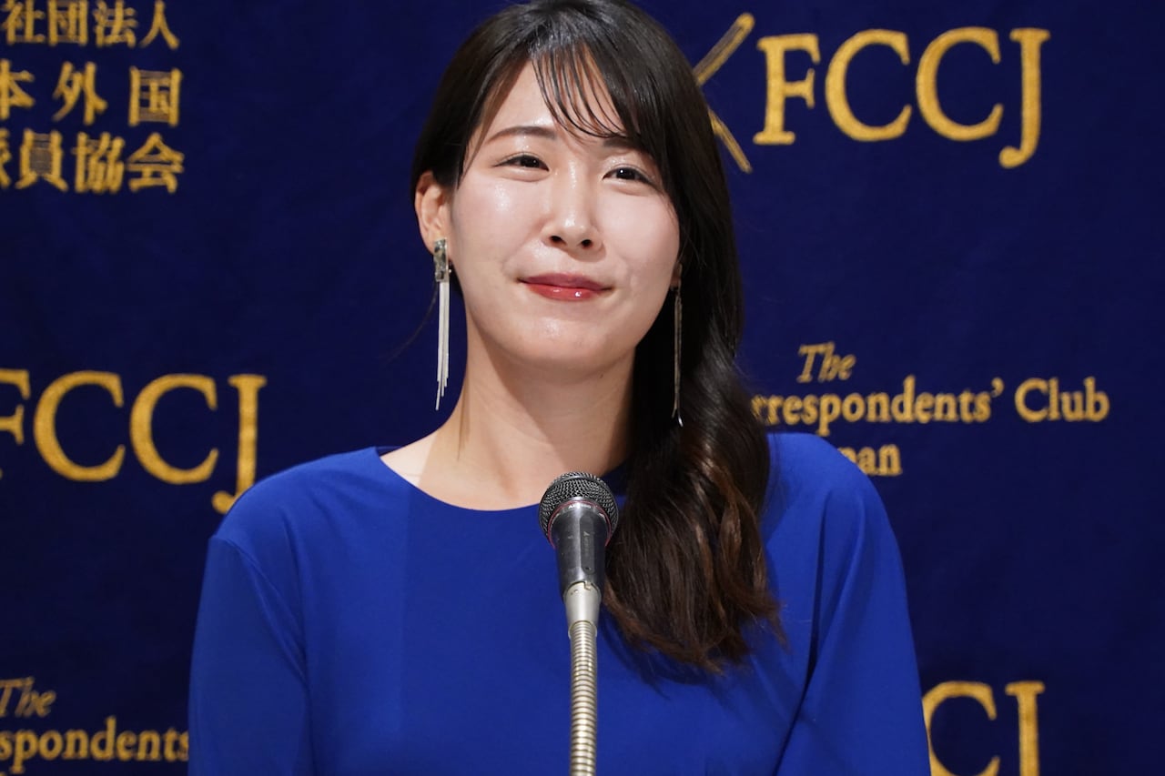 映画「ブルーボーイ事件」記者会見に参加した中川未悠