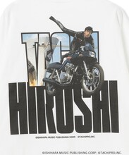 舘ひろしデビュー50周年記念ポップアップショップで販売される、Hattori Pro.（服部プロ）コラボのLong Sleeve Tのデザイン（サイズ：M、L、XL、XXL / 税込1万2100円）
