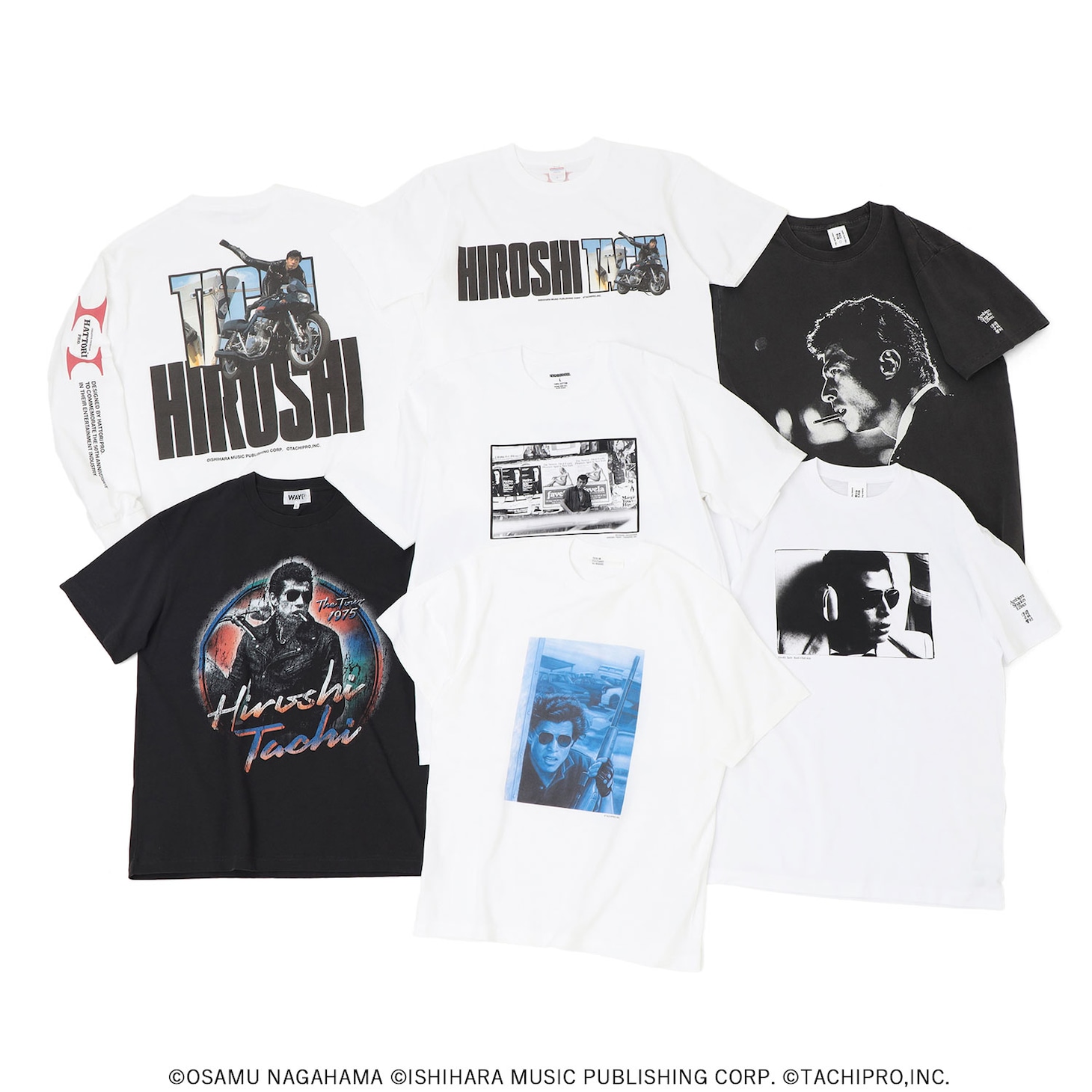 舘ひろしデビュー50周年記念ポップアップショップ「HIROSHI TACHI 50th Anniversary Exhibition」で販売されるコラボレーションTシャツ