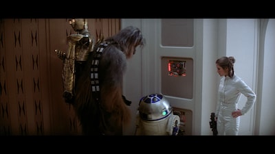 「スター・ウォーズ／帝国の逆襲 （エピソード5）」場面写真。チューバッカ（中央左）とC-3PO（左） ©2025 Lucasfilm Ltd.（ディズニープラスで見放題独占配信中）