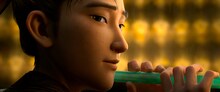 佐久間大介（Snow Man）と三森すずこがダブル主演を務めるアニメ映画「白蛇：浮生」の場面カット。
