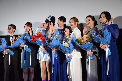 映画「ブルーボーイ事件」公開記念舞台挨拶の様子