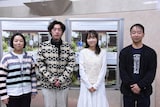「夜ドラひらやすみを一緒に見ようの会」の様子。左から松本佳奈、吉村界人、光嶌なづな、髙土浩二